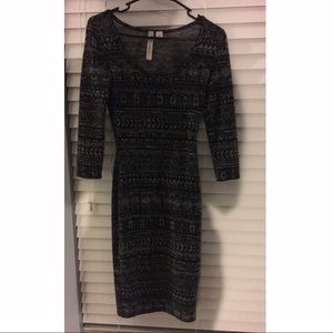 Azure print bodycon dress